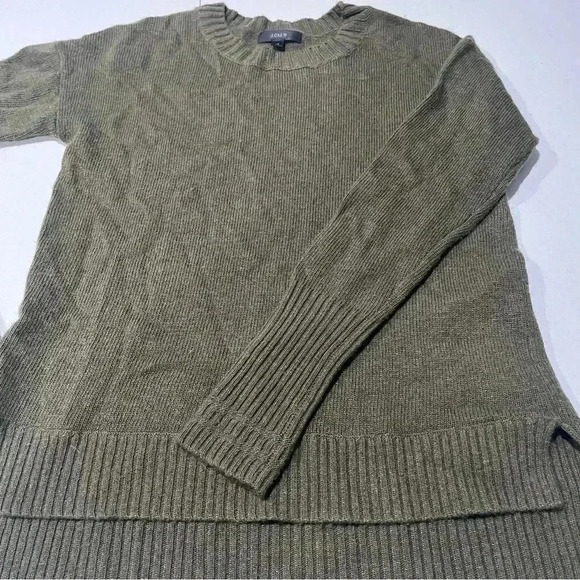 J.crew sweater shirt wool blend tunic long olive green long sleeve women size XS - Picture 1 of 5